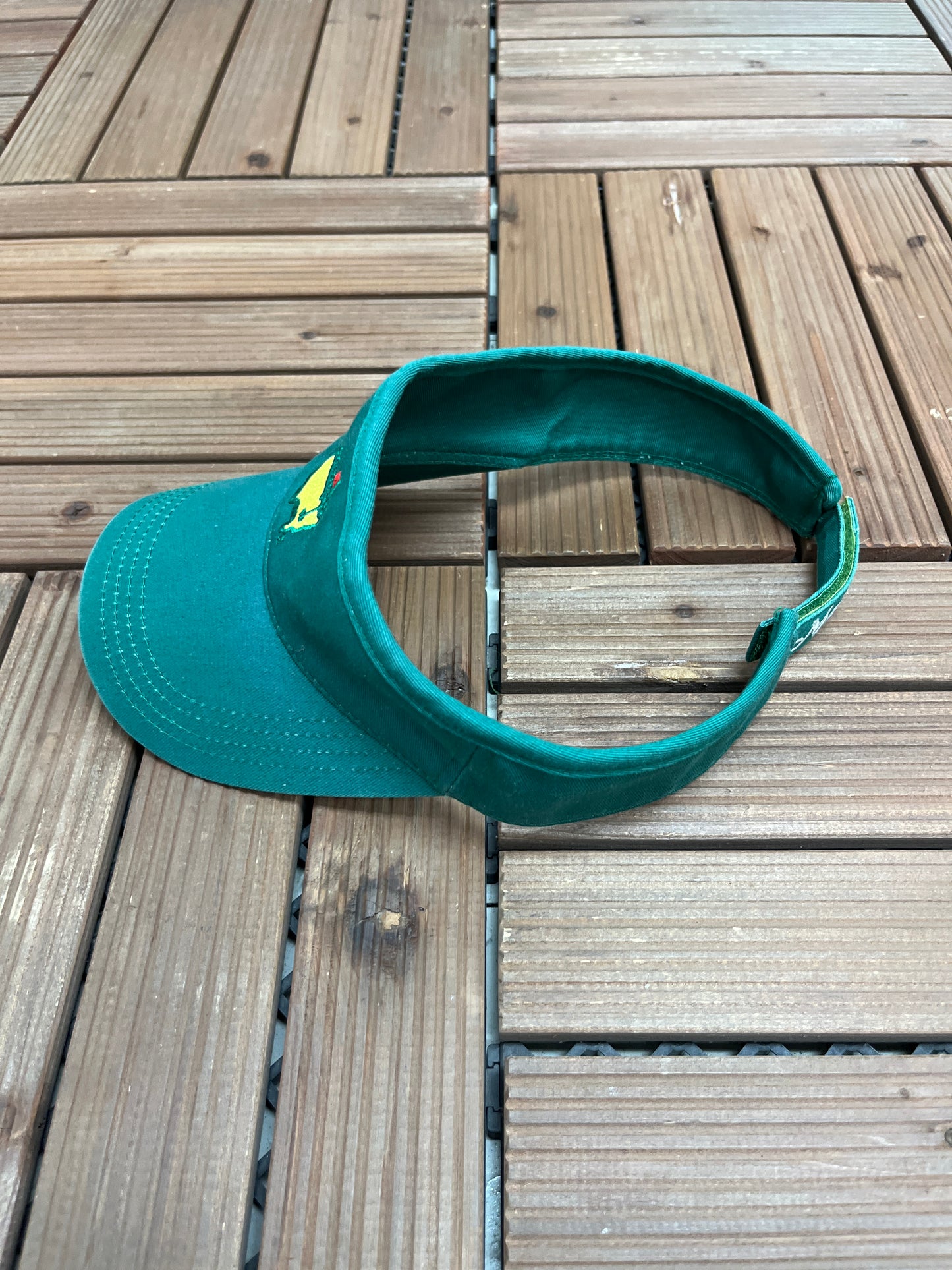 The Masters Embroidered Visor Hat | Strap Back | Vintage 2000s Golf Green Cap |