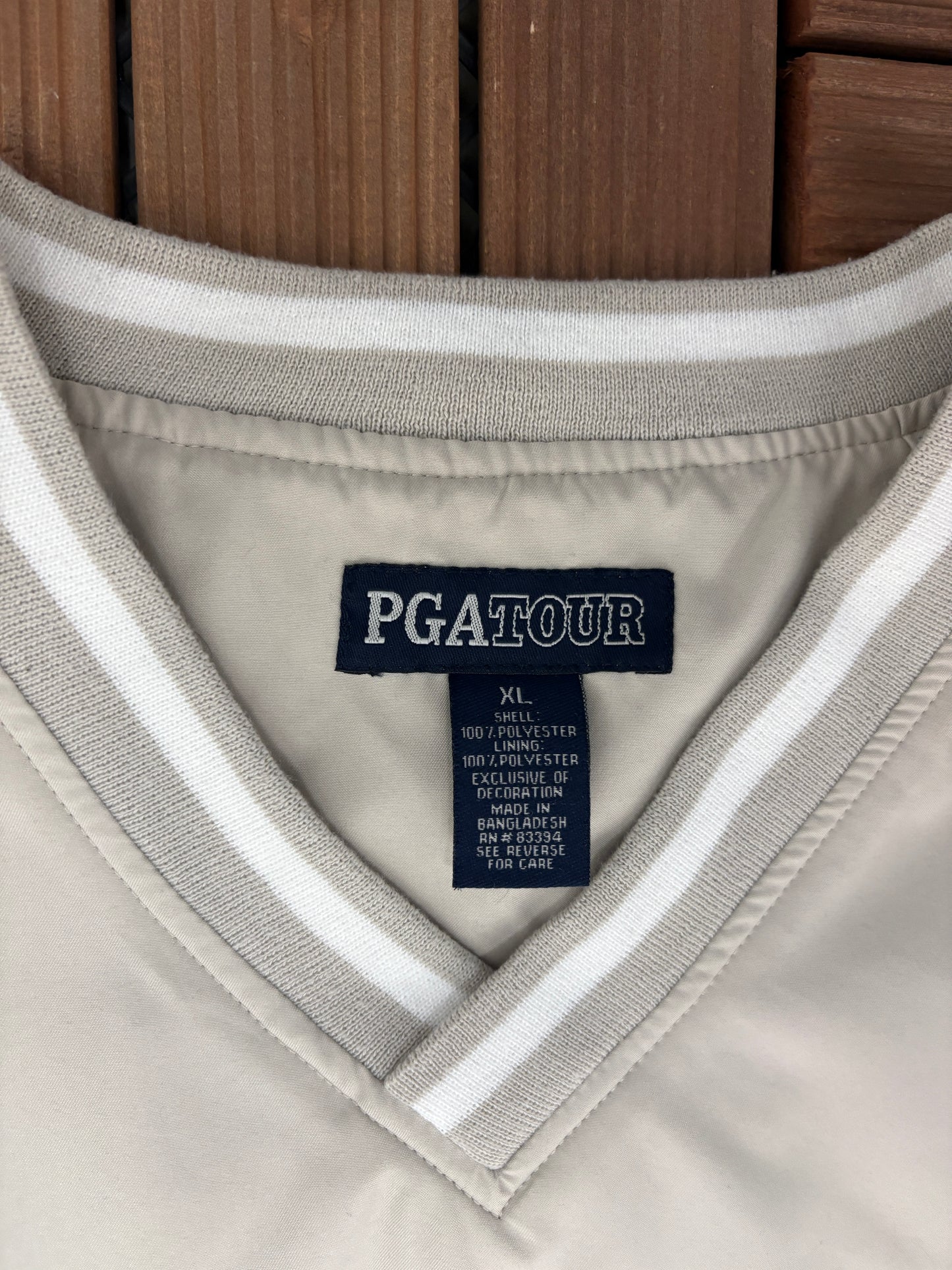 PGA Tour Golf Embroidered Vest | Size X-Large | Vintage 2000s Golf Beige Windbreaker |