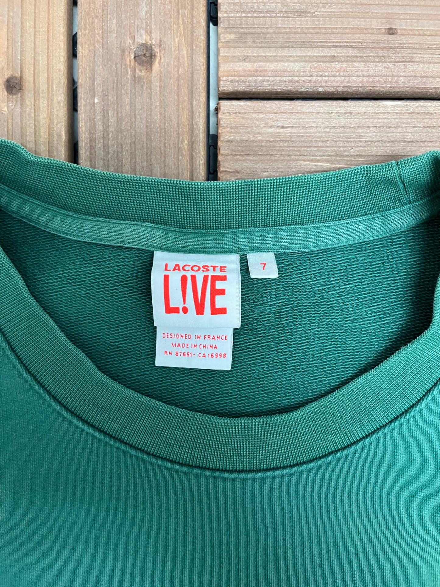 Lacoste LIVE Stitched Graphic Tee | Size XX-Large | Branded 2000s Green Sweater |