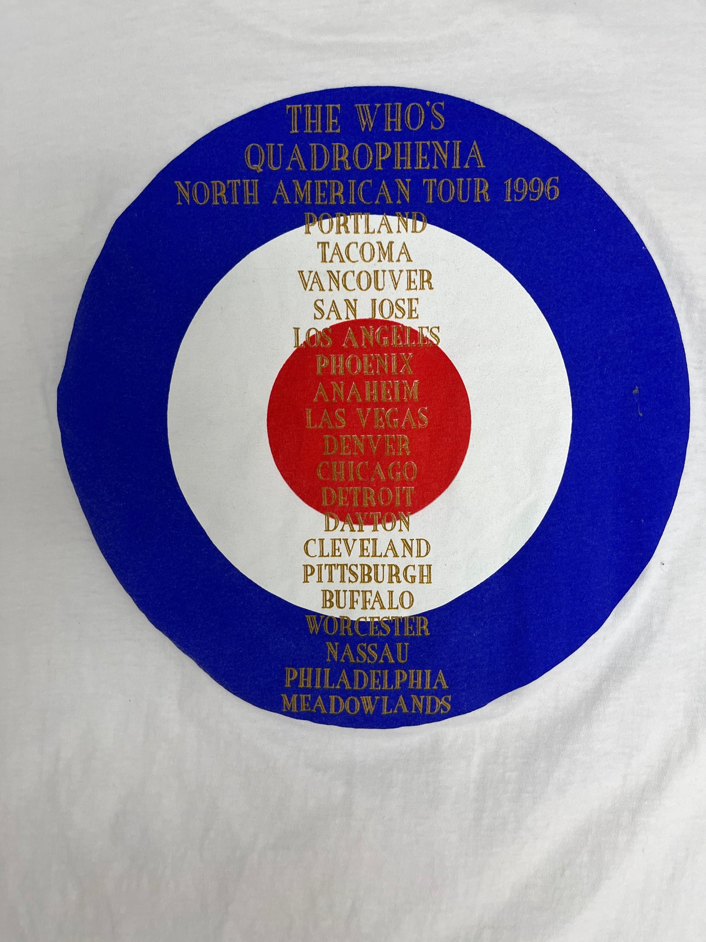 The Who Quadrophenia Tour 1996 Graphic Tee | Size X-Large | Vintage 1990s Rock Band T-Shirt |