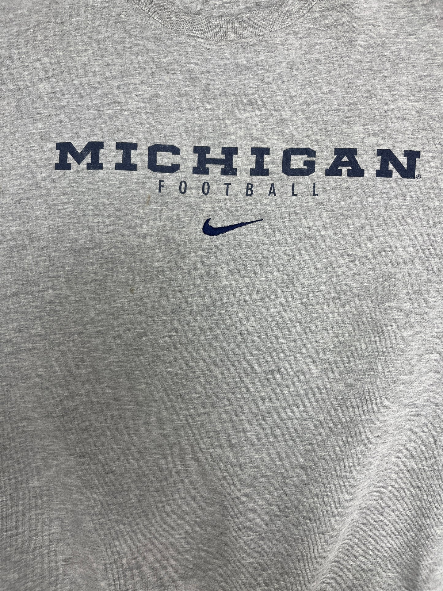 Michigan Wolverines Football Nike Graphic Crewneck | Size Large | Vintage 1990s College Grey Crewneck |