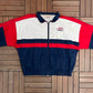 USA Hockey Embroidered Graphic Windbreaker | Size X-Large | Vintage 1990s Hockey White Windbreaker Jacket |