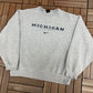 Michigan Wolverines Football Nike Graphic Crewneck | Size Large | Vintage 1990s College Grey Crewneck |