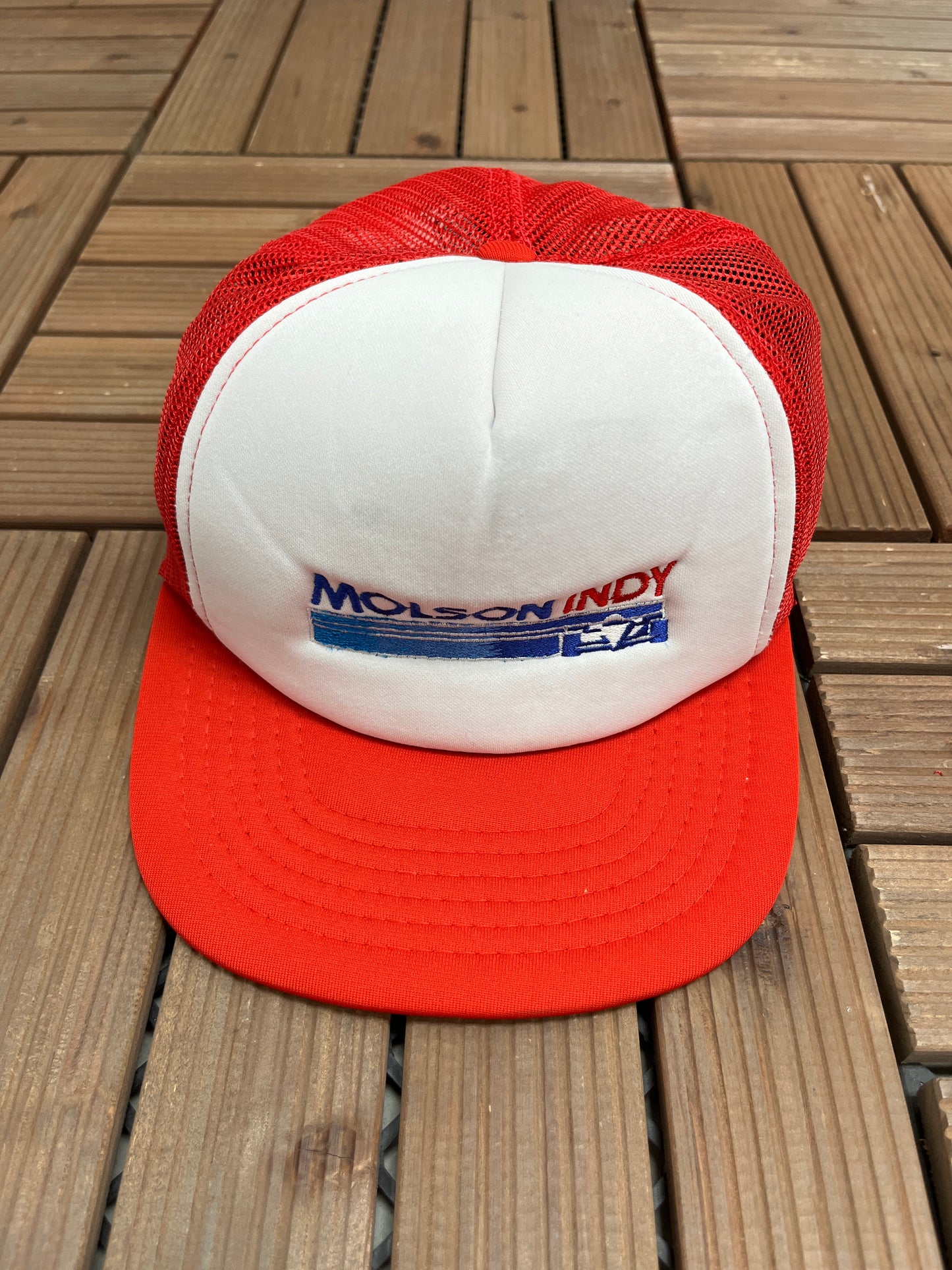 Molson Indy Grand Prix of Toronto Graphic Hat | Snap Back | Vintage 1980s Racing White Cap |