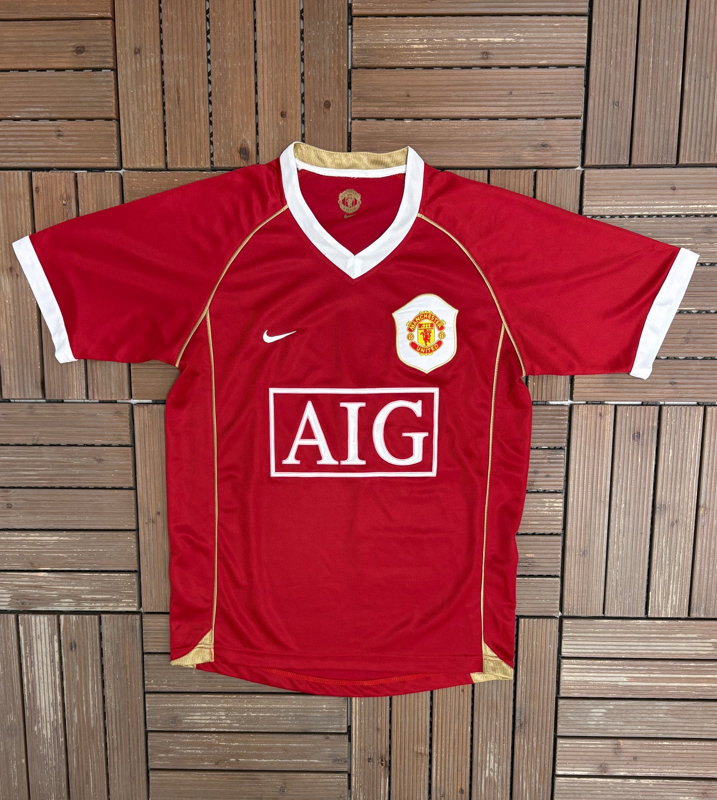 Manchester United 2006-2007 Home Kit | Size Large | Vintage 2000s EPL Soccer Red Jersey |