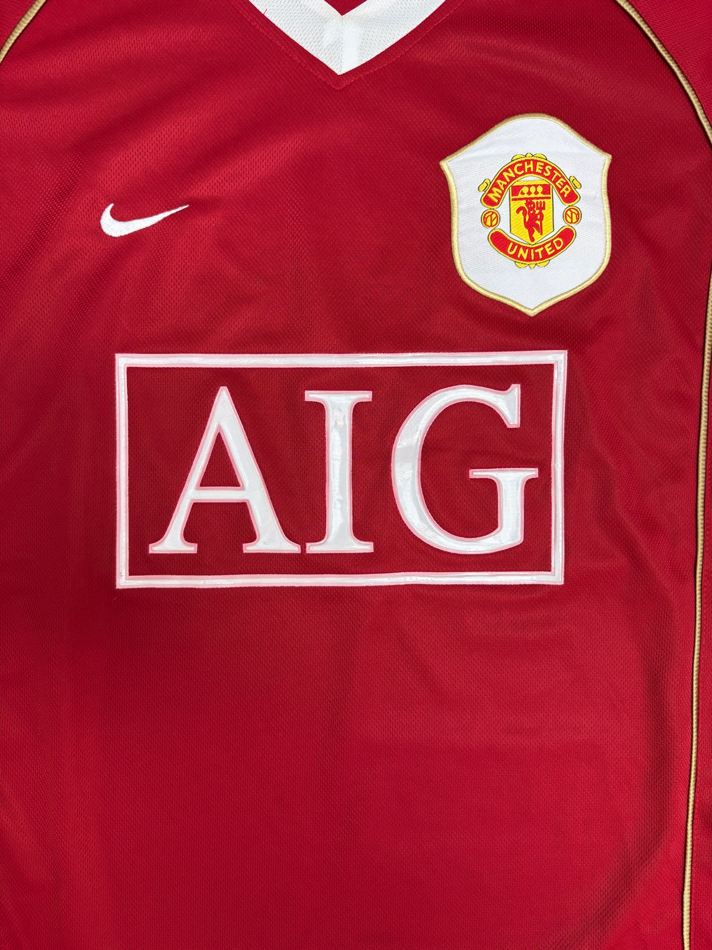 Manchester United 2006-2007 Home Kit | Size Large | Vintage 2000s EPL Soccer Red Jersey |