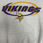 Minnesota Vikings Graphic Hoodie | Size Large | Vintage 2000s NFL Football Grey Sweatshirt |