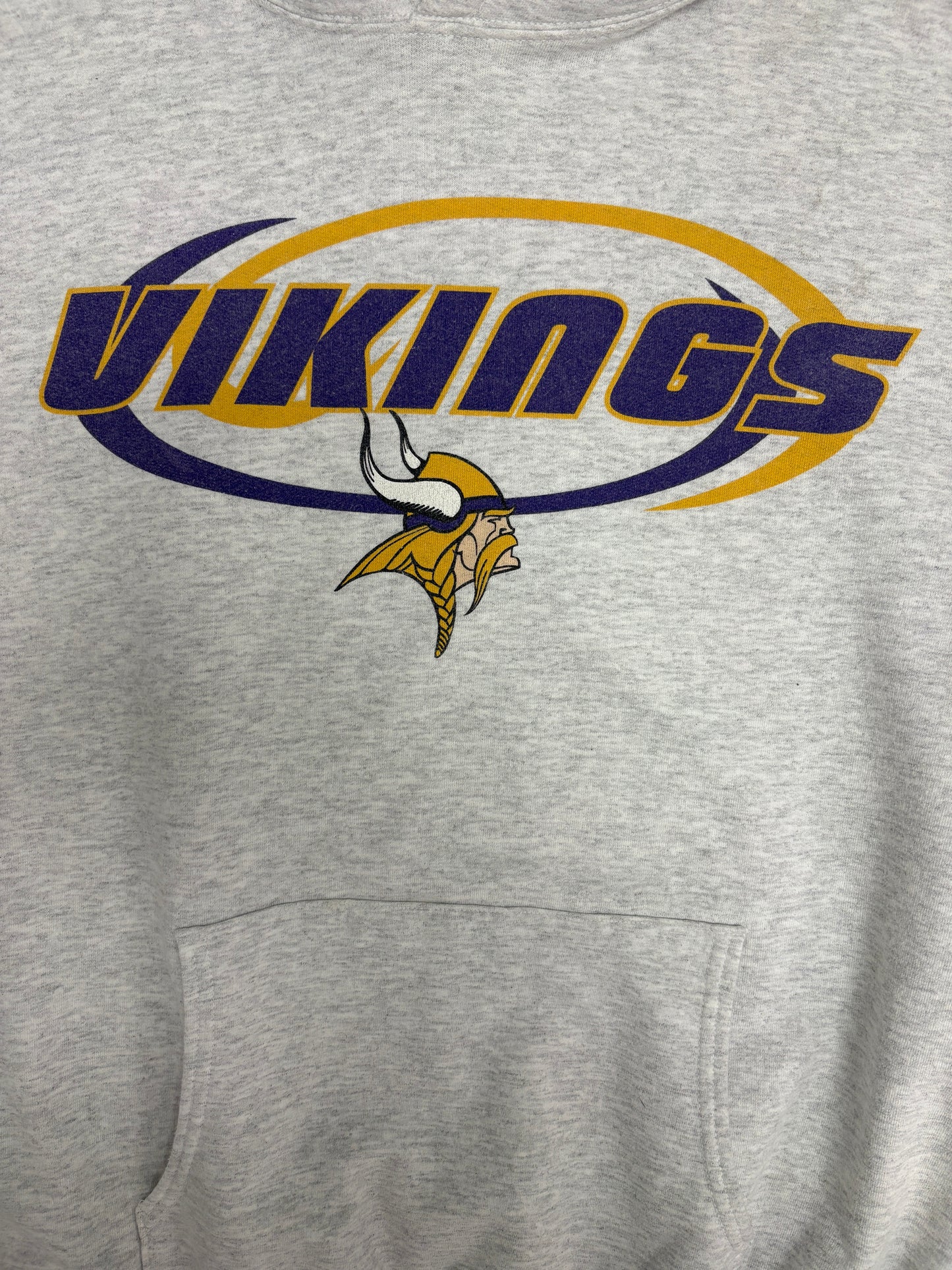 Minnesota Vikings Graphic Hoodie | Size Large | Vintage 2000s NFL Football Grey Sweatshirt |