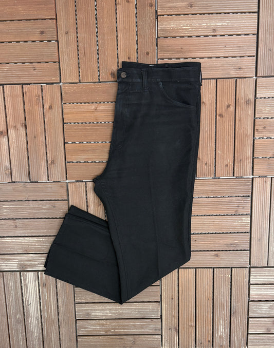 Wrangler Pleated Black Pants | Size 38 x 30 | Vintage 1990s Branded Black Trousers |
