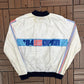 1984 US Open Tennis Graphic Windbreaker | Size X-Large | Vintage 1980s Tennis White Windbreaker |