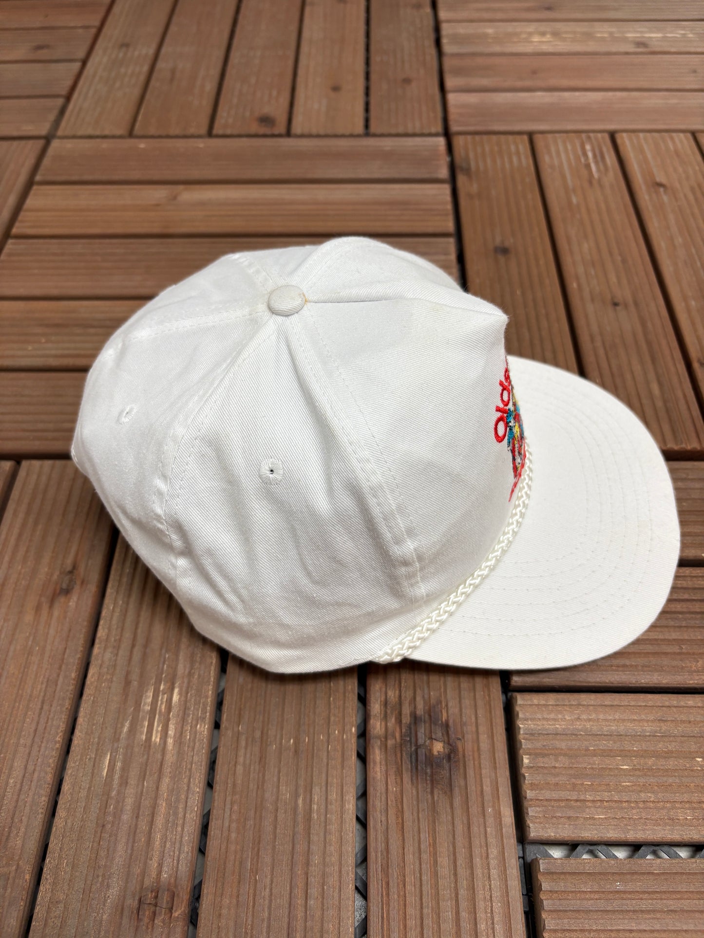 Oldsmobile Scramble Golf Graphic Hat | Snap Back | Vintage 1990s Golf White Cap |