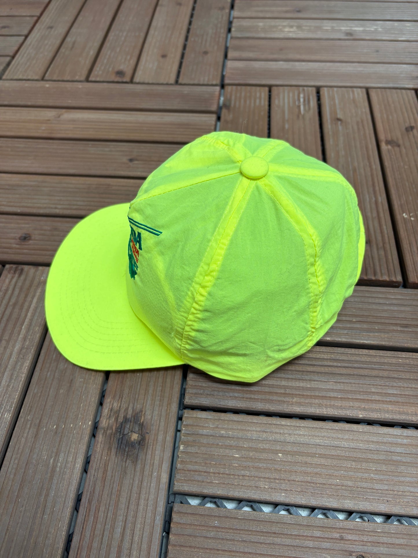 Canada Dry Lemon Ginger Ale Graphic Hat | Snap Back | Vintage 1990s Promotional Neon Cap |