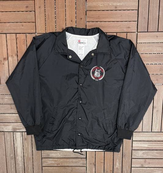 Ottawa Lynx Charter Member Embroidered Jacket | Size Large | Vintage 1990s MiLB Black Jacket |