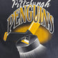 Pittsburgh Penguins Graphic Tee | Size Medium | Vintage 1990s NHL Hockey Black T-Shirt |