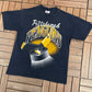 Pittsburgh Penguins Graphic Tee | Size Medium | Vintage 1990s NHL Hockey Black T-Shirt |