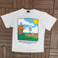 In The Bleachers Golf Graphic Tee | Size Large | Vintage 1990s Promotional Funny Grey T-Shirt |