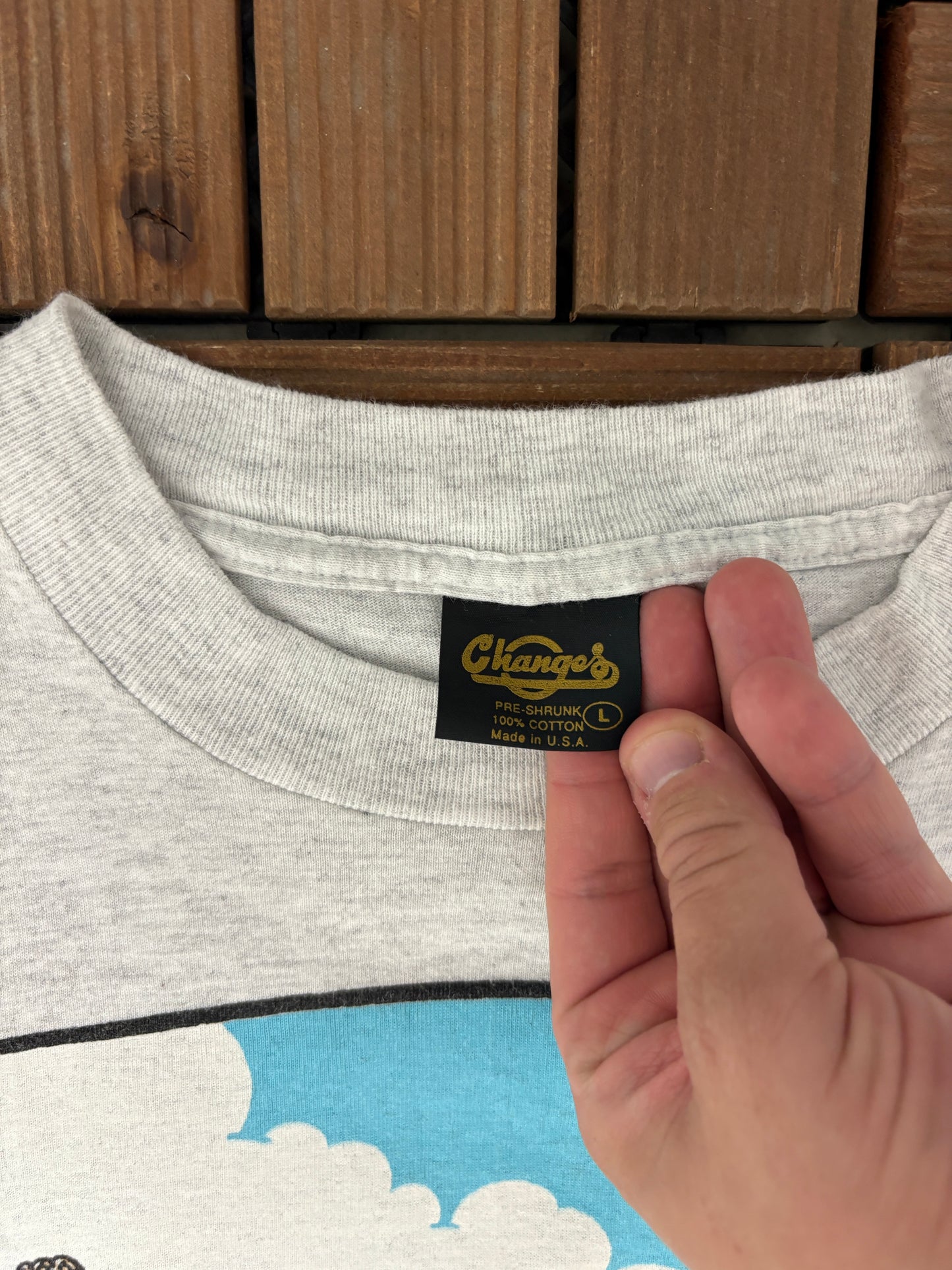In The Bleachers Golf Graphic Tee | Size Large | Vintage 1990s Promotional Funny Grey T-Shirt |