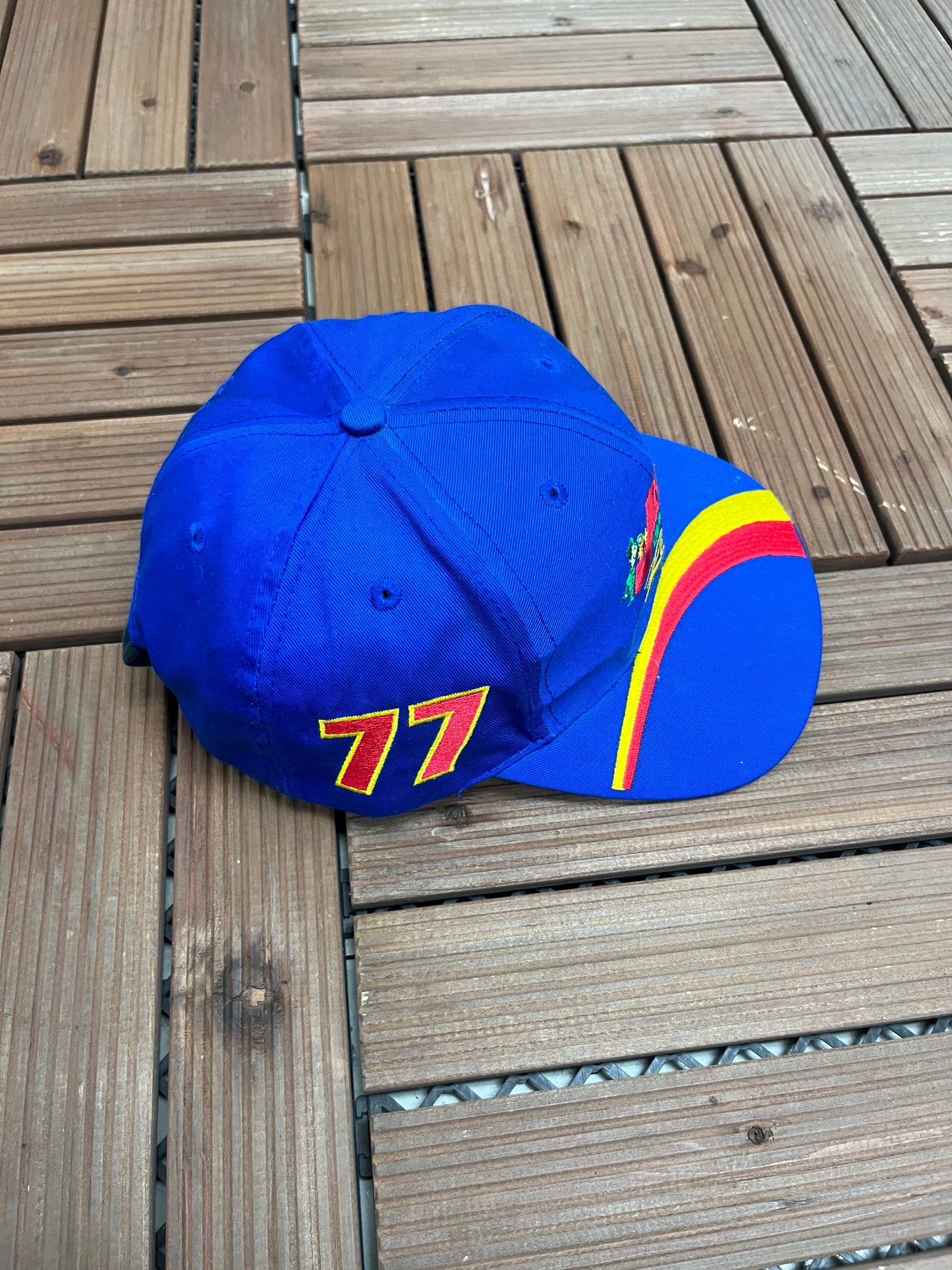 Jasper Motorsports NASCAR Graphic Hat | Snap Back | Vintage 2000s Colourful Blue Cap |