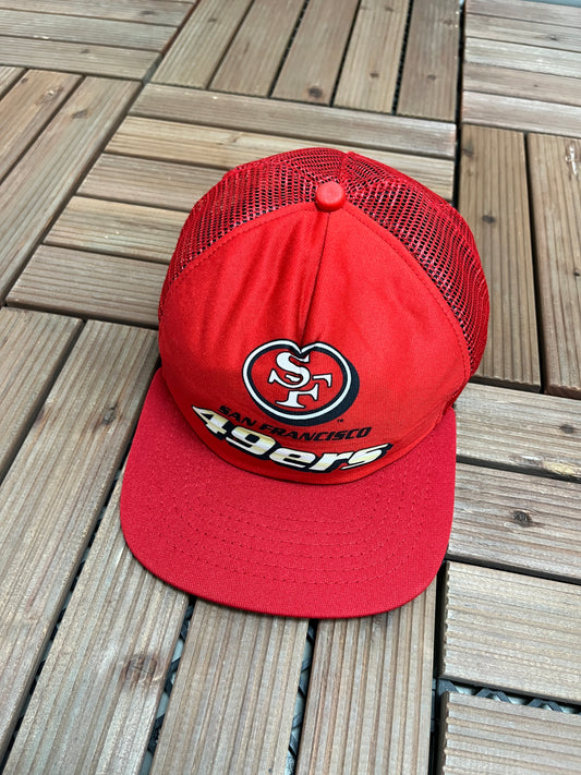 San Francisco 49ers Graphic Hat | Snap Back | Vintage 1990s NFL Football Red Cap |