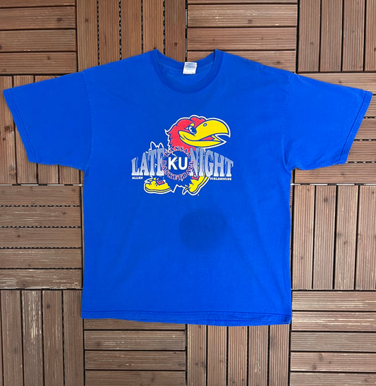 Kansas Jayhawks In The Phog Graphic Tee | Size X-Large | Vintage 2000s College Basketball Blue T-Shirt |