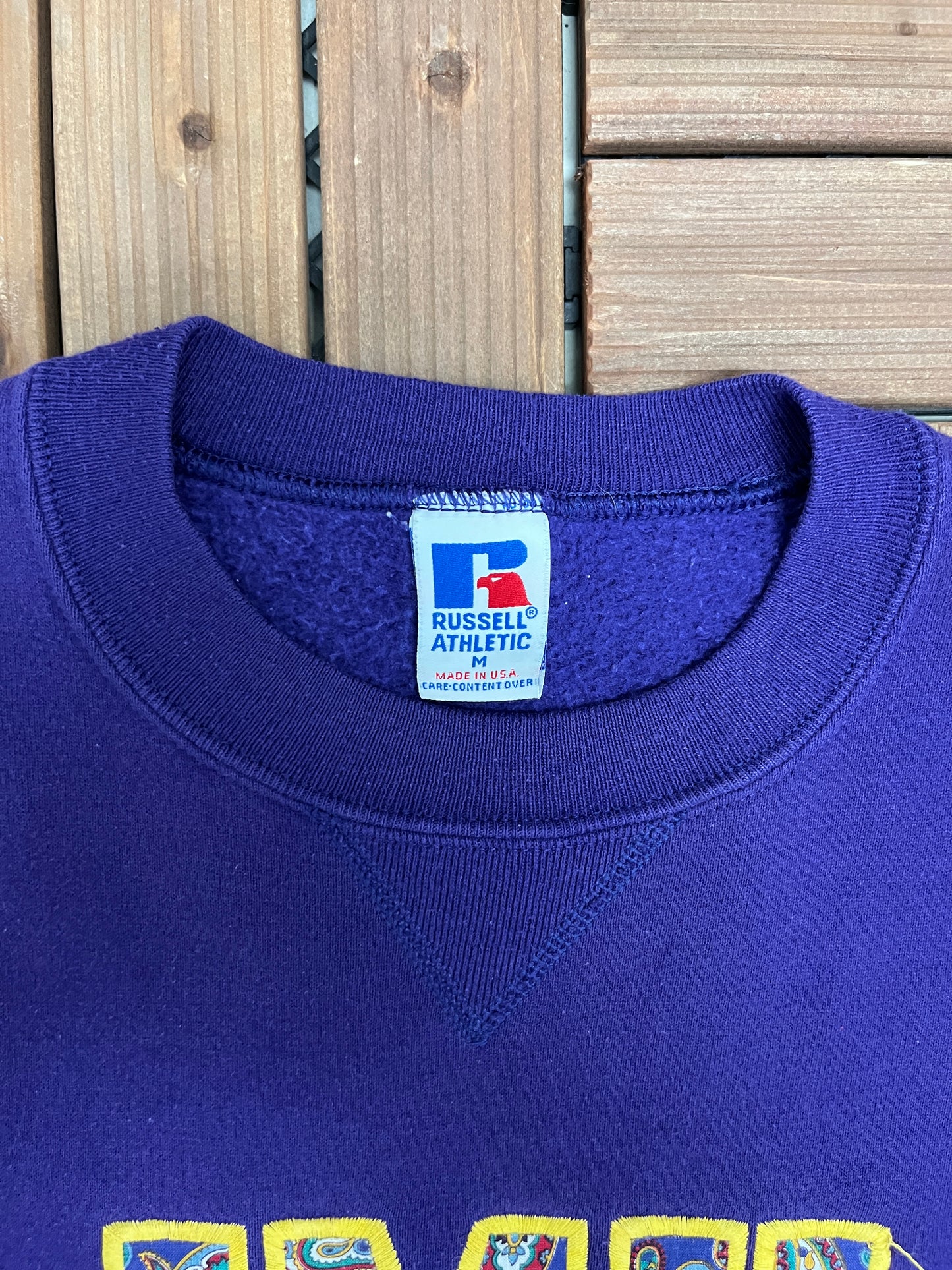 James Madison Dukes Graphic Crewneck | Size Medium | Vintage 1990s College Purple Sweater |