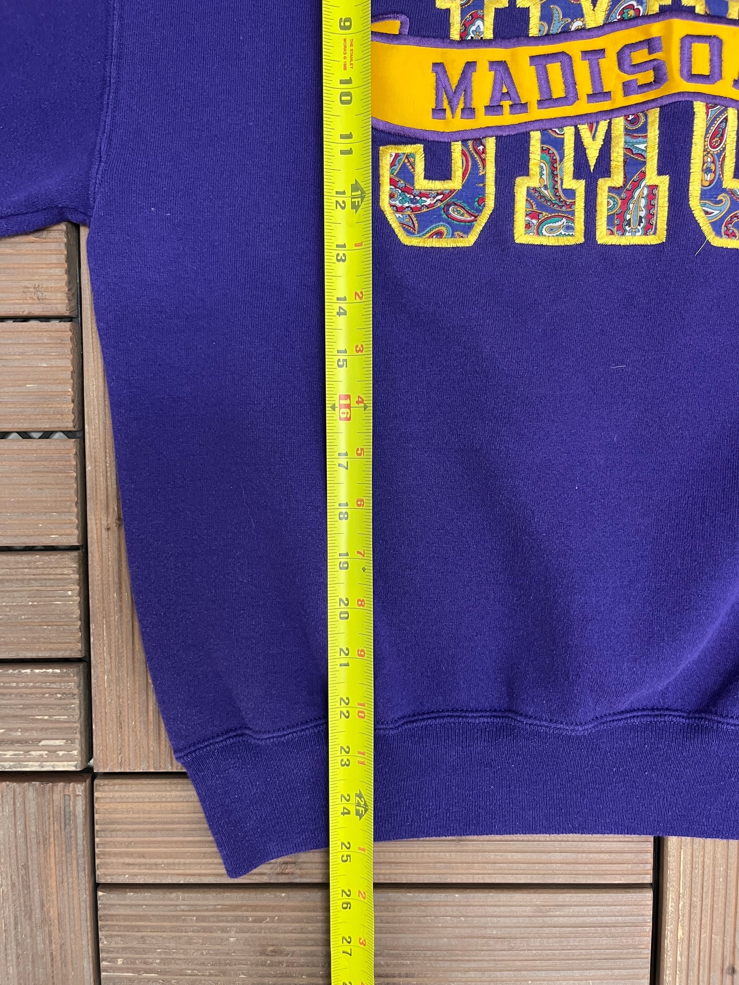 James Madison Dukes Graphic Crewneck | Size Medium | Vintage 1990s College Purple Sweater |