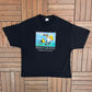 The Simpsons Home Perseverance Graphic Tee | Size XX-Large | Vintage 2000s Cartoon Promotional Black T-Shirt |