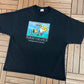 The Simpsons Home Perseverance Graphic Tee | Size XX-Large | Vintage 2000s Cartoon Promotional Black T-Shirt |