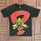 Marvin The Martian Big Question Mark Graphic Tee | Size Large | Vintage 1990s Cartoon Looney Tunes Black T-Shirt |