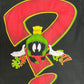 Marvin The Martian Big Question Mark Graphic Tee | Size Large | Vintage 1990s Cartoon Looney Tunes Black T-Shirt |