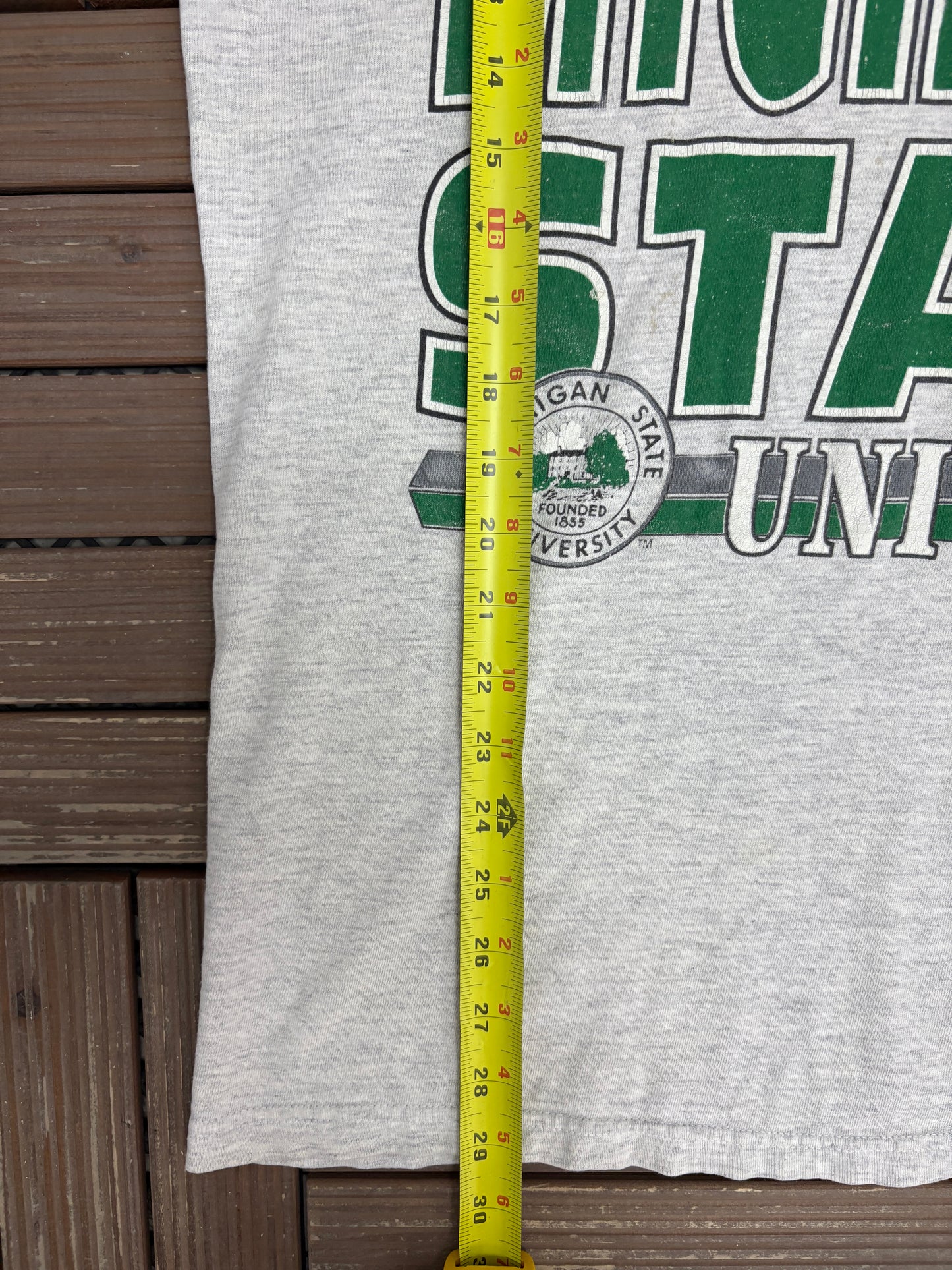 Michigan State Spartans Graphic Tee | Size X-Large | Vintage 1990s College Layered Grey T-Shirt |