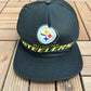 Pittsburgh Steelers Graphic Hat | Snap Back | Vintage 1990s NFL Football Black Cap |