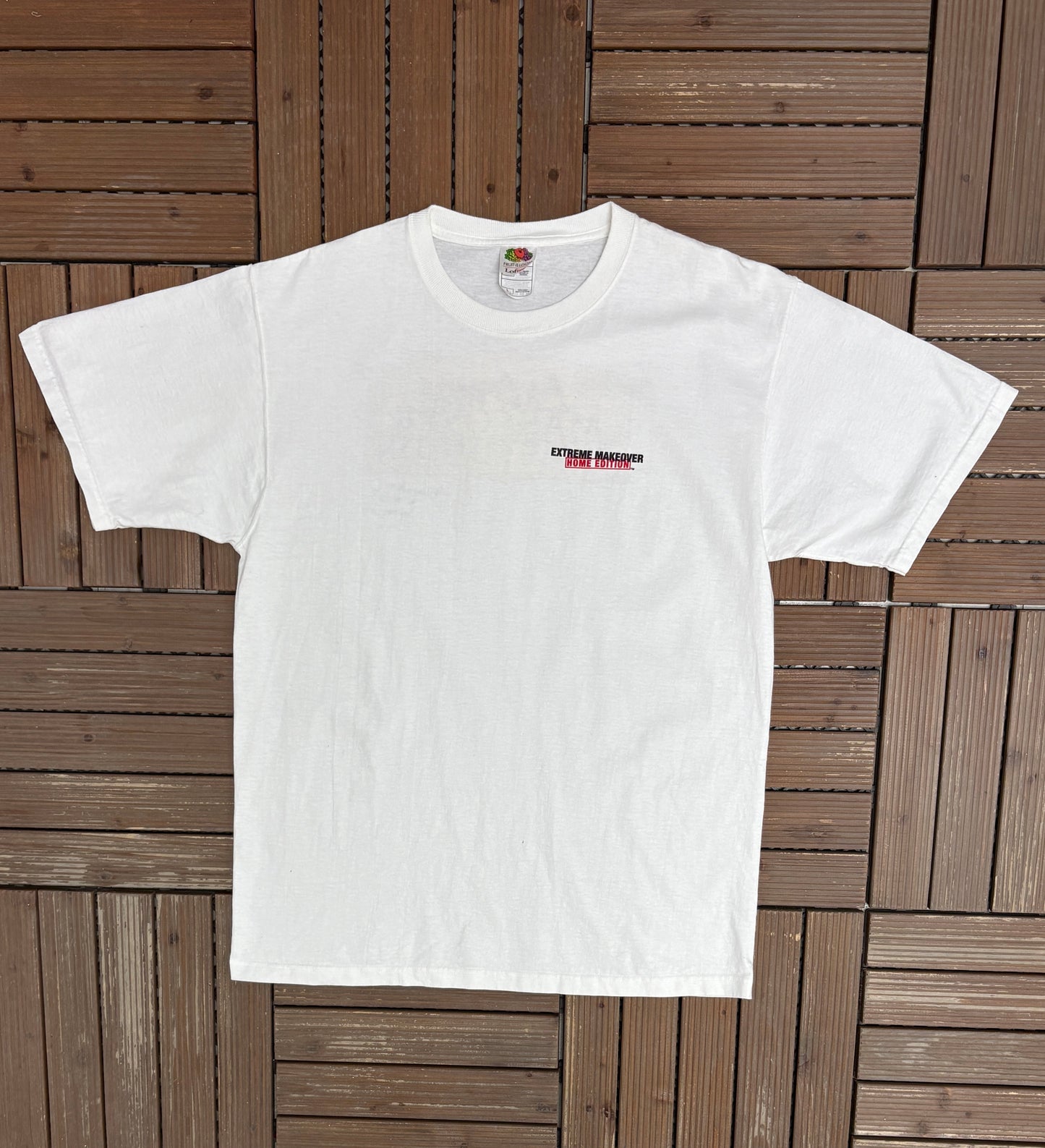 Extreme Makeover: Home Edition Graphic Tee | Size Large | Vintage 2000s Television Promotional White T-Shirt |