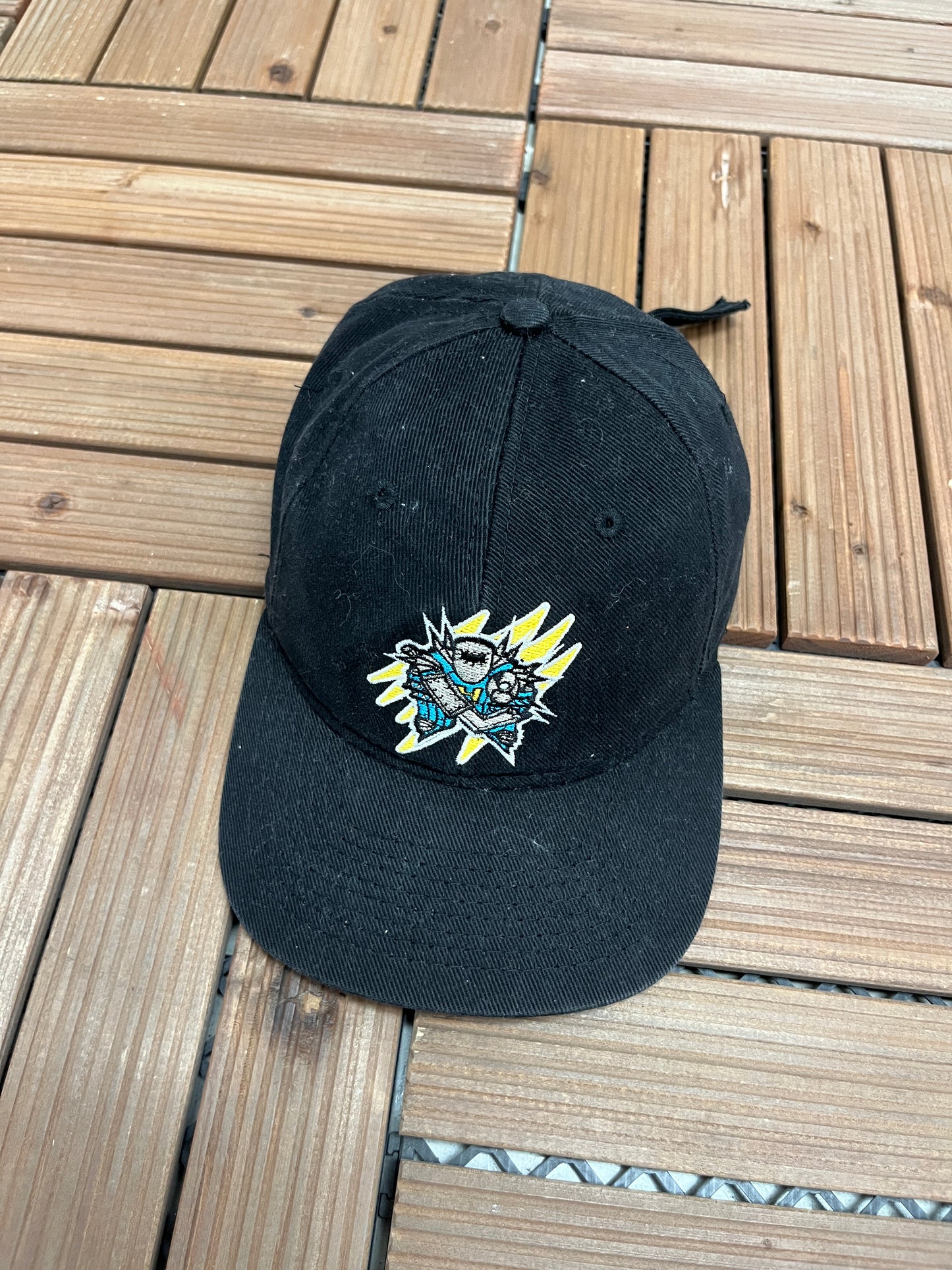 Affiliate Hockey Team Graphic Hat | Metal Clasp | Vintage 1990s Minor Hockey Blue Cap |