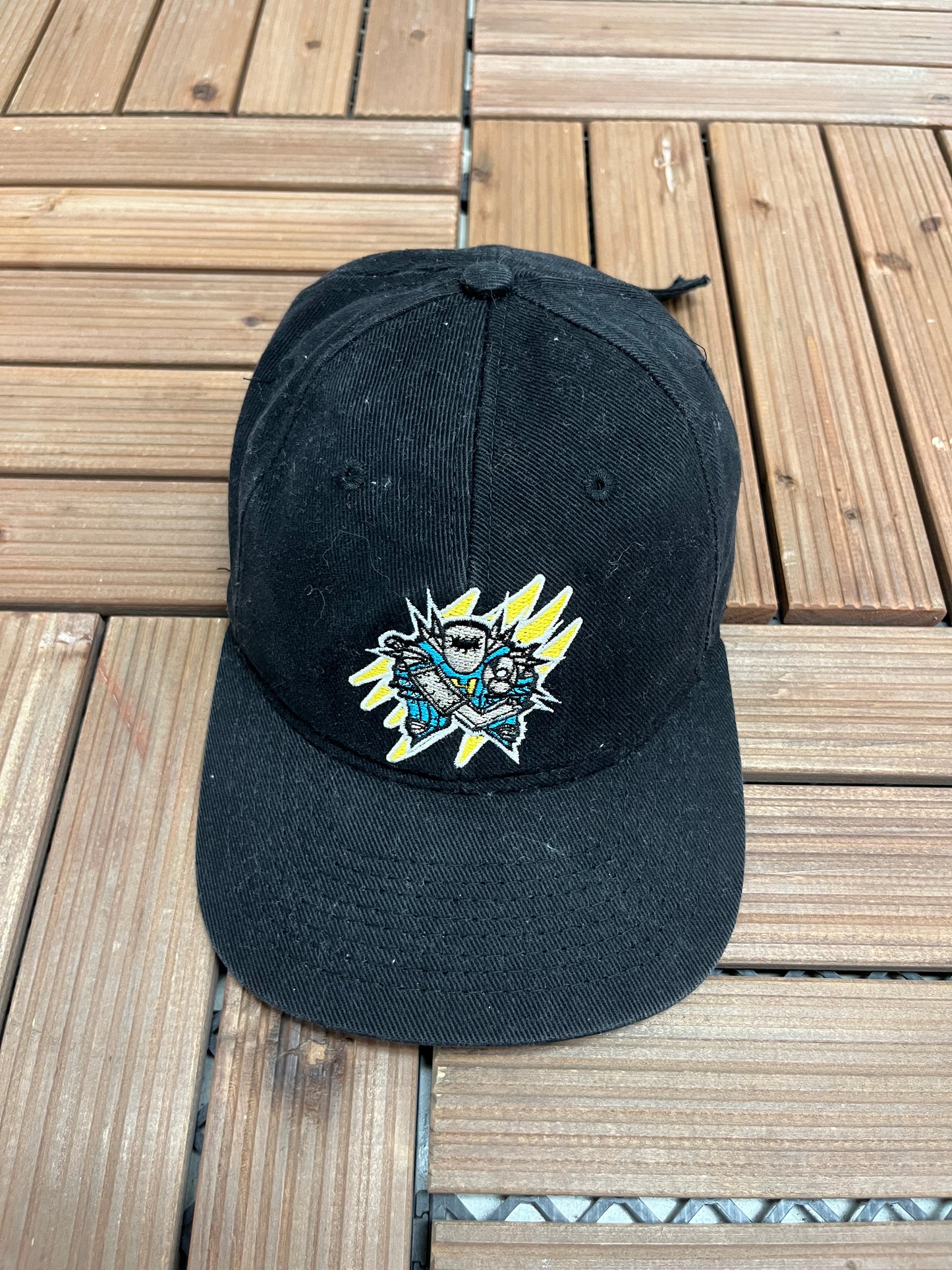 Affiliate Hockey Team Graphic Hat | Metal Clasp | Vintage 1990s Minor Hockey Blue Cap |