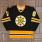 Boston Bruins John Wensink Hockey Jersey | Size Large | Vintage 1980s NHL Hockey Black Jersey |
