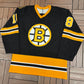 Boston Bruins John Wensink Hockey Jersey | Size Large | Vintage 1980s NHL Hockey Black Jersey |