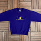 Minnesota Vikings Embroidered Graphic Crewneck | Size Large | Vintage 1990s NFL Football Purple Sweater |