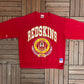 Washington Redskins Graphic Crewneck | Size Large | Vintage 1990s NFL Football Red Sweater |