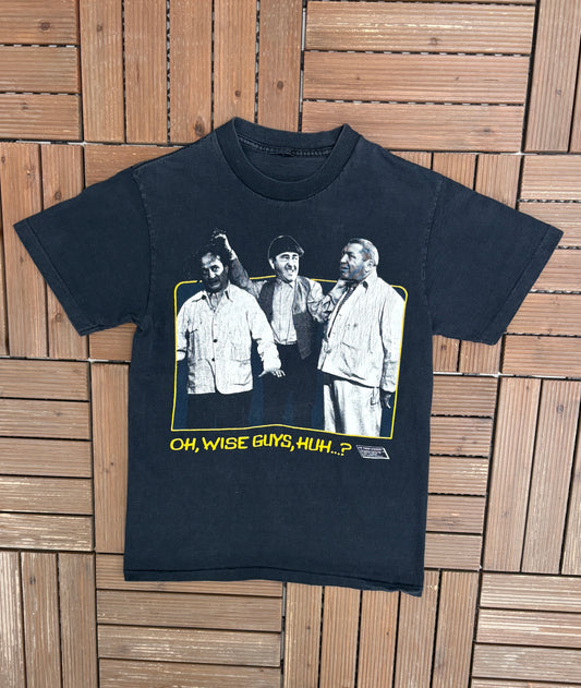 The Three Stooges Oh, Wise Guys, Huh? Graphic Tee | Size Medium | Vintage 1980s Comedy Group Black T-Shirt |