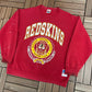 Washington Redskins Graphic Crewneck | Size Large | Vintage 1990s NFL Football Red Sweater |