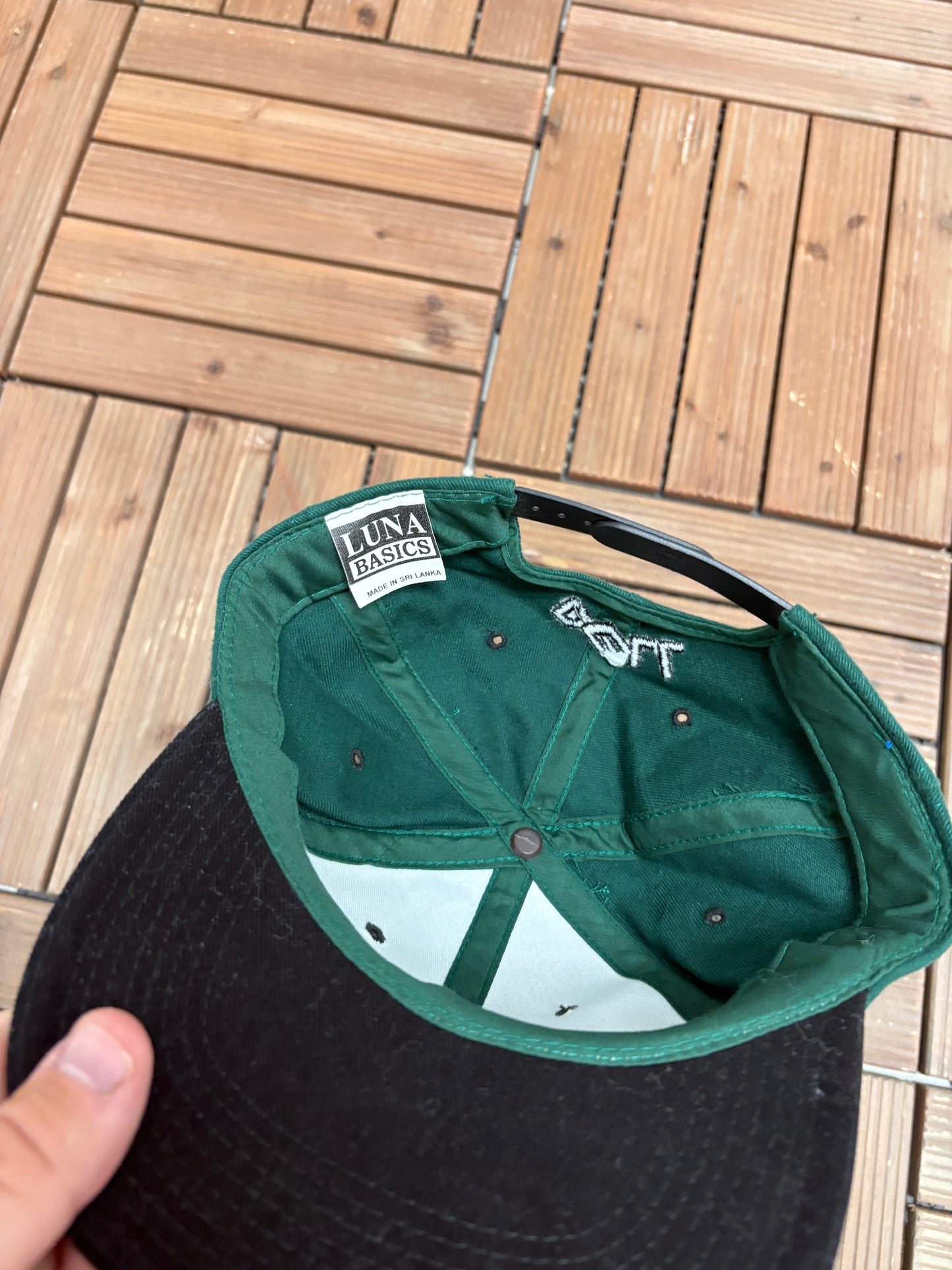 Dell Inc. Embroidered Graphic Hat | Snap Back | Vintage 1990s Promotional Green Cap |