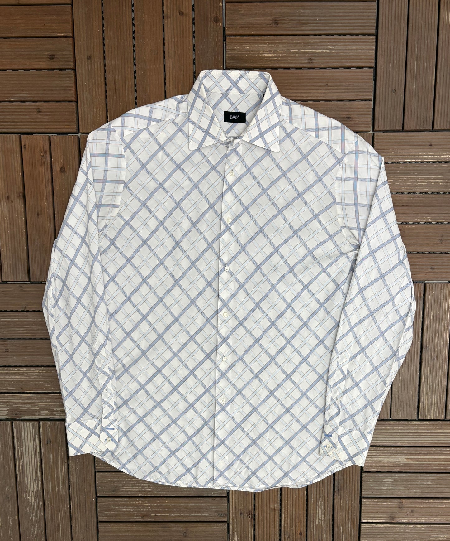 BOSS Hugo Boss Button Down Shirt | Size Large | Branded White Button Down Collared Shirt |