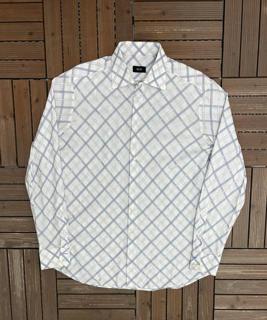 BOSS Hugo Boss Button Down Shirt | Size Large | Branded White Button Down Collared Shirt |