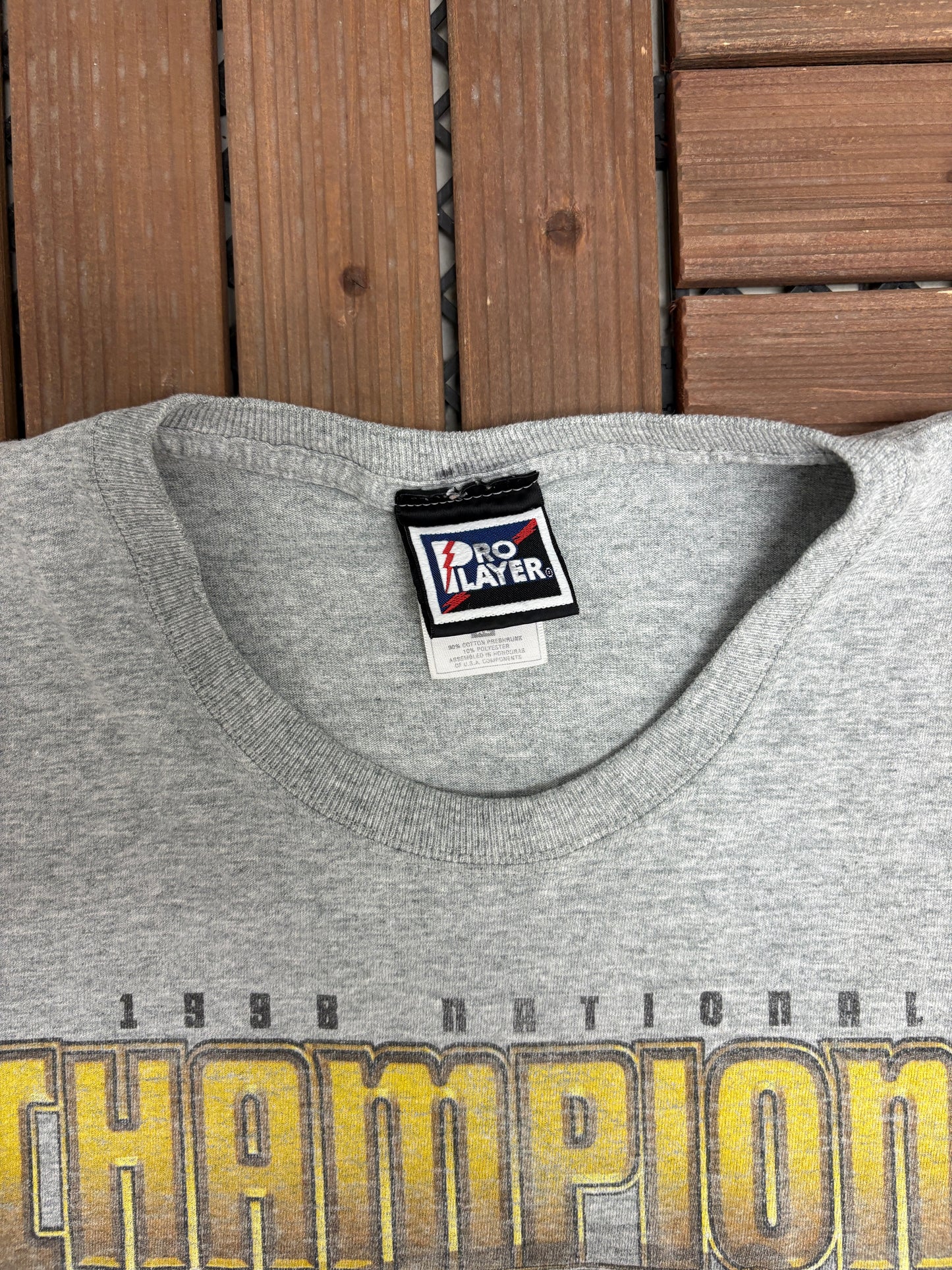 Tennessee Volunteers 1998 National Champions Graphic Tee | Size X-Large | Vintage 1990s College Football Grey Tank Top |