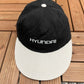 Hyundai Embroidered Graphic Hat | Metal Clasp | Vintage 1990s Car Promotional Black Cap |