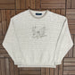 Golf Embroidered Graphic Knit Sweater | Size X-Large | Vintage 1990s White Knit Sweatshirt |