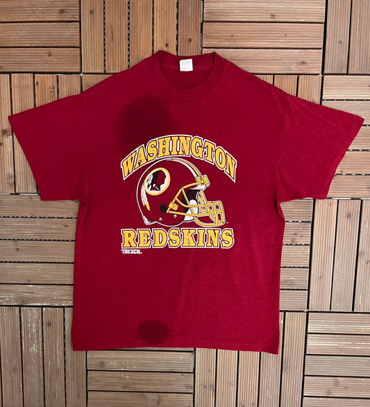 Washington Redskins Graphic Tee | Size X-Large | Vintage 1990s NFL Football Red T-Shirt |