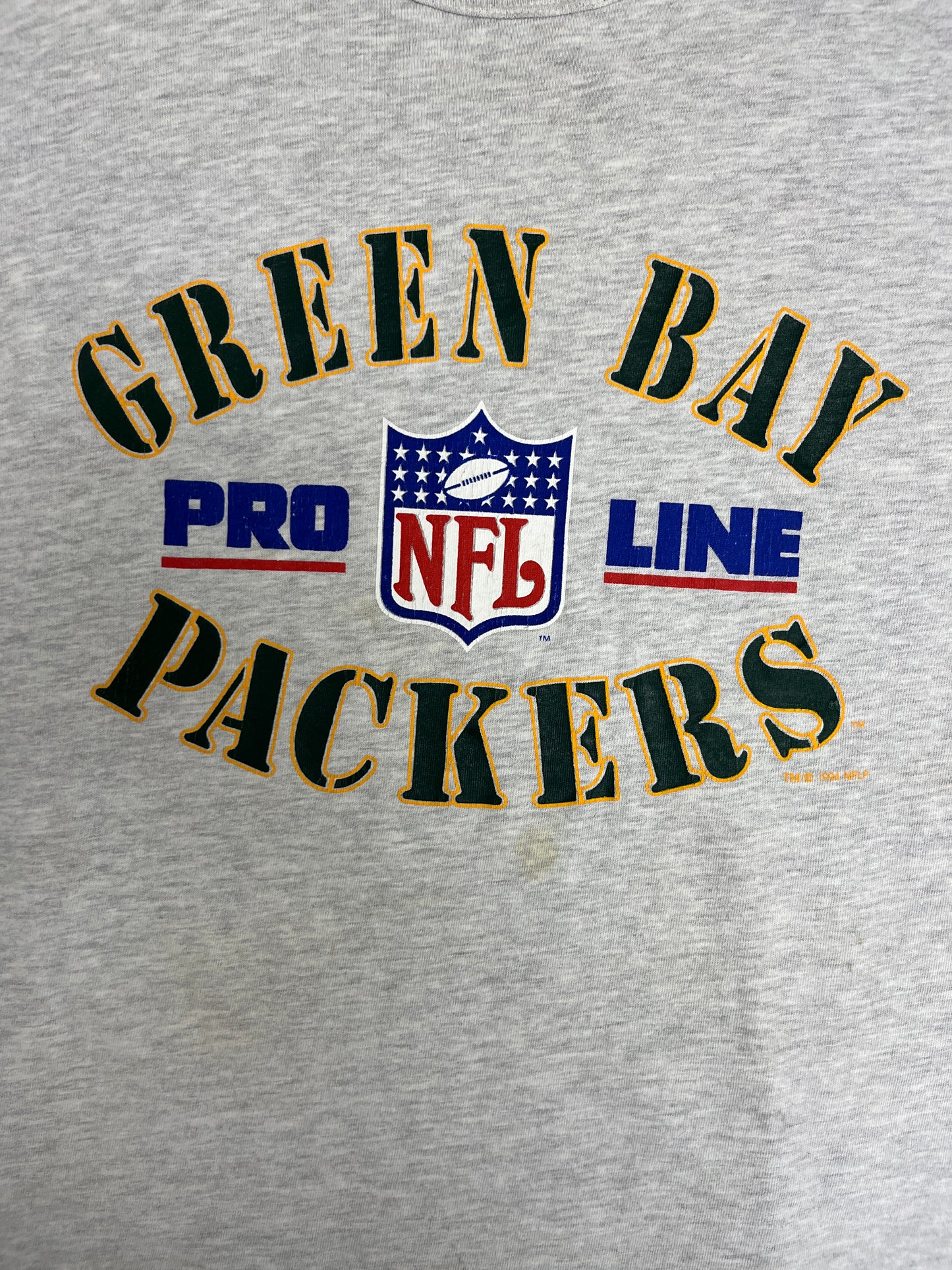 Green Bay Packers Graphic Tee | Size X-Large | Vintage 1990s Champion NFL Football Grey T-Shirt |