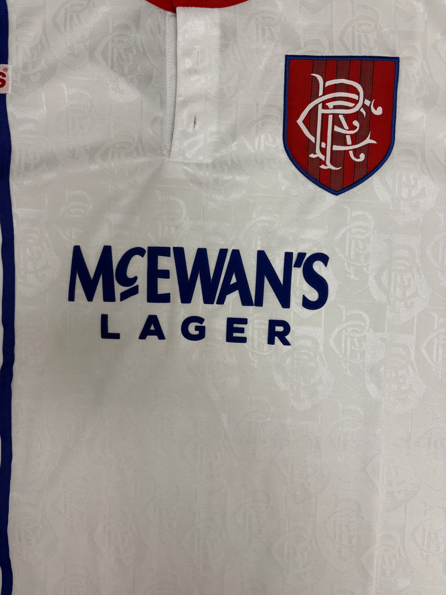Rangers F.C. 1996-1997 Away Kit | Size XX-Large | Vintage 1990s White Soccer Jersey |
